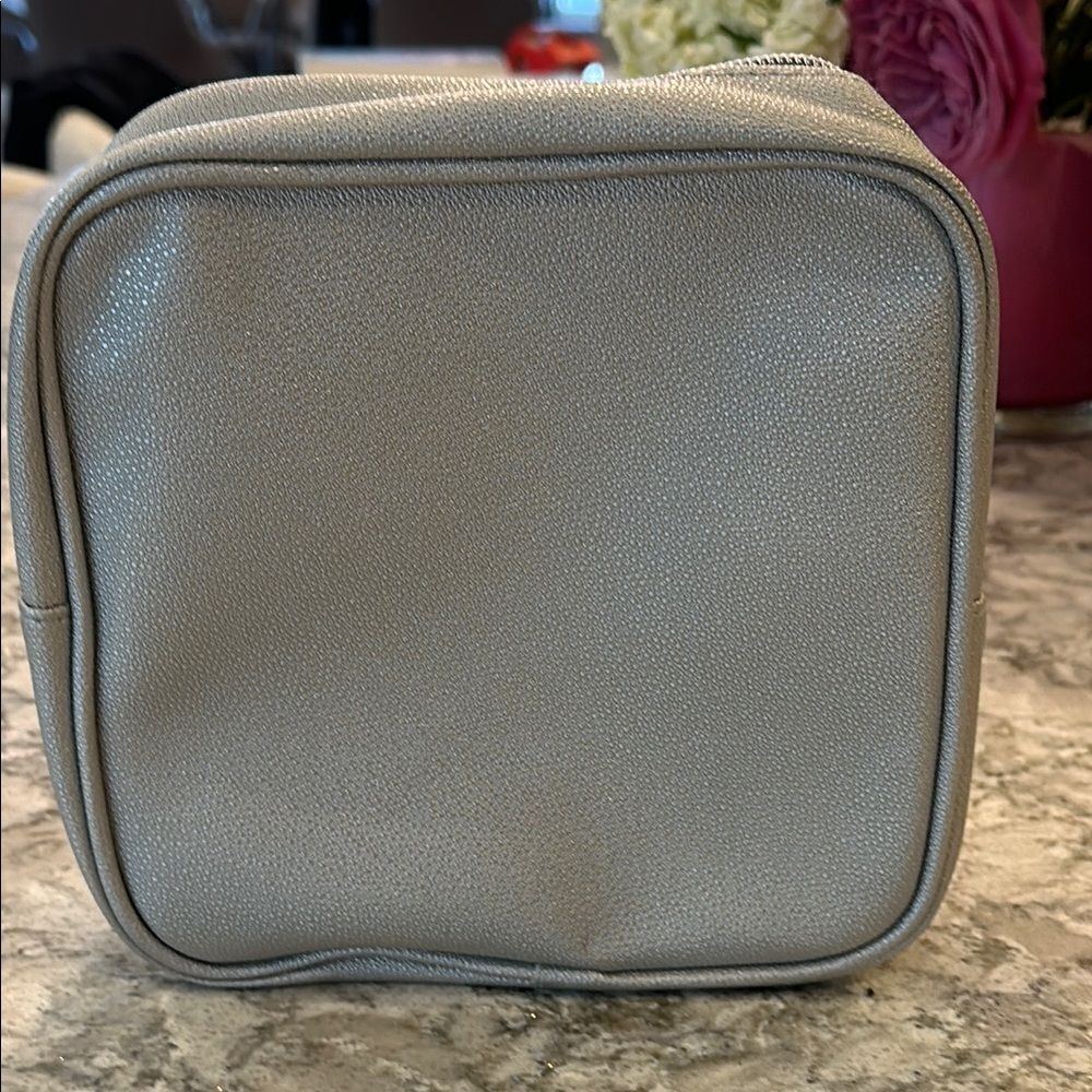 ✨ Silver Makeup Bag for Travel - Approx. 7.5” x 7.5” x 2.5”